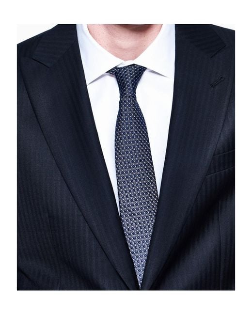 Giorgio Armani Blue Geometric Pattern Tie for men