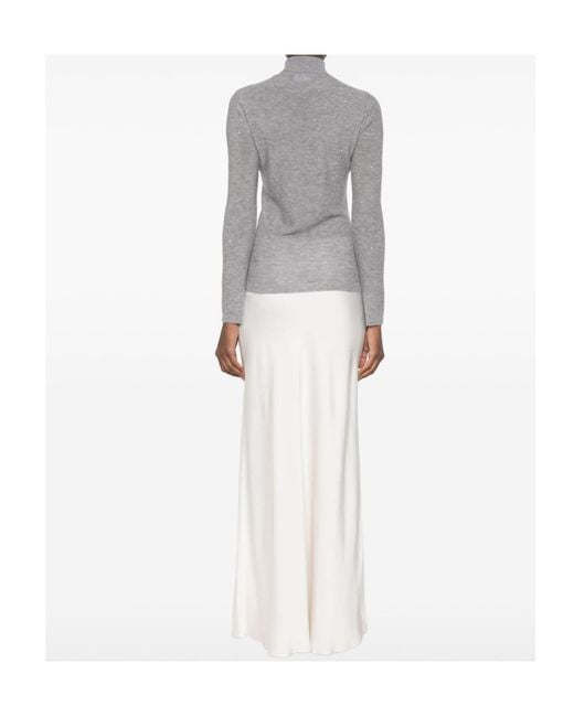 Fabiana Filippi Gray Wool Turtleneck Sweater