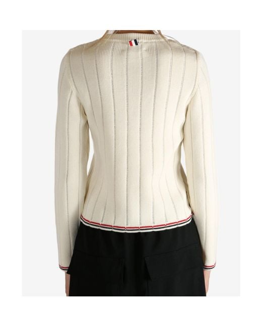 Thom Browne Natural Long-Sleeve Sweater