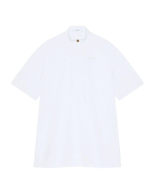 Givenchy White Stand-Collar Mini Shirt Dress