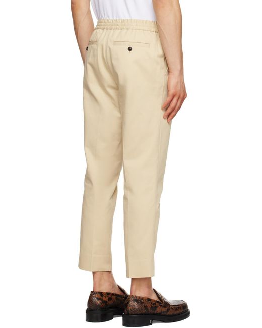 AMI Natural Mid-Rise Tapered Trousers for men