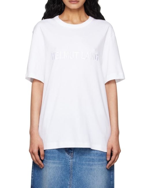 Helmut Lang White Item O-Neck Short-Sleeved T-Shirt for men