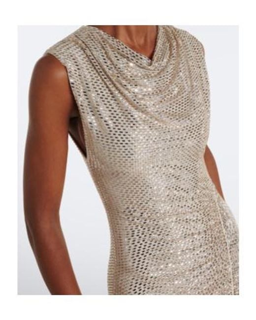 Roland Mouret White Embellished Gathered Gown