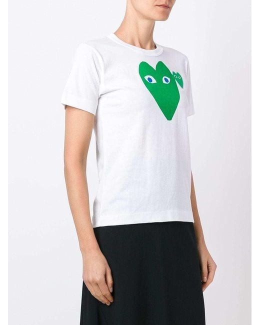 COMME DES GARÇONS PLAY Green Comme Des Garçons Play Logo Printed T-Shirt