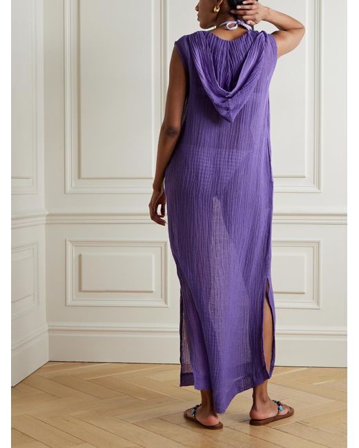 Lisa Marie Fernandez Purple Casual Loose Gauze Maxi Dress