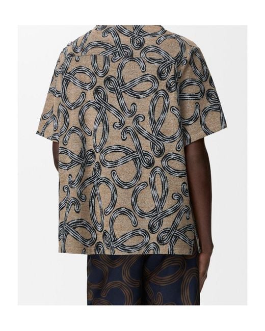 Loewe Gray Terry Jacquard Short Sleeve Shirt for men