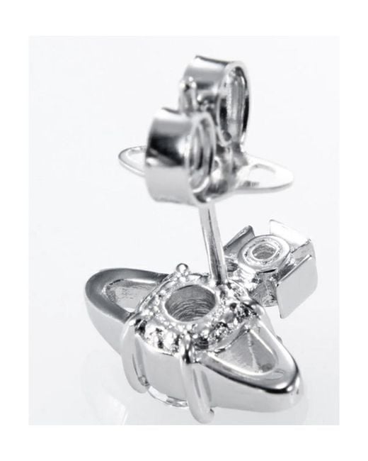 Vivienne Westwood White Orb Crystal Stud Earrings