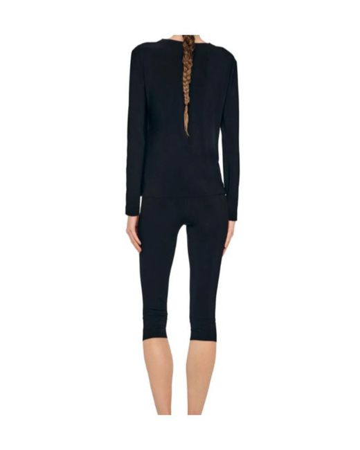 Norma Kamali Black Long-Sleeve T-Shirt