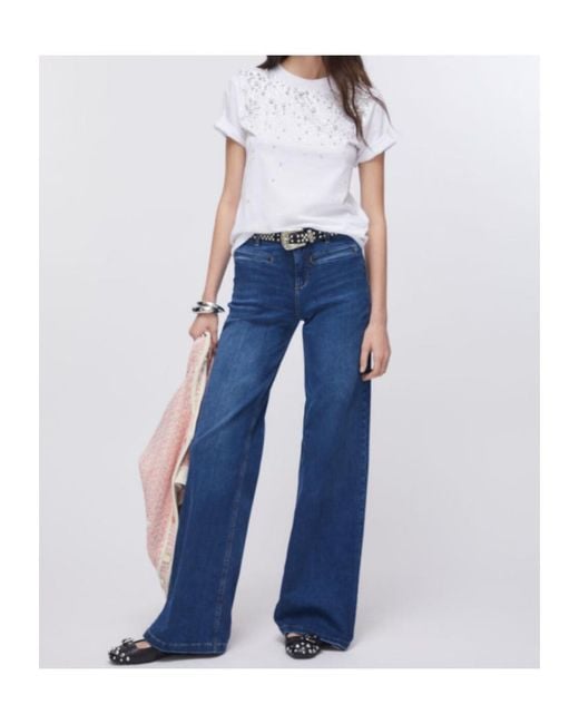 Liu Jo White Embellished Crewneck T-Shirt