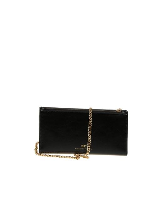 Elisabetta Franchi Black Chain Logo Wallet