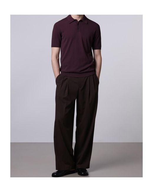 Roberto Collina Purple Mya Knitted Polo Shirt for men