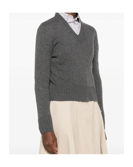 Aragona Gray V-Neck Sweater