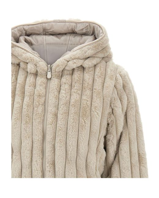 Save The Duck Natural Zip-Up Hooded Coat