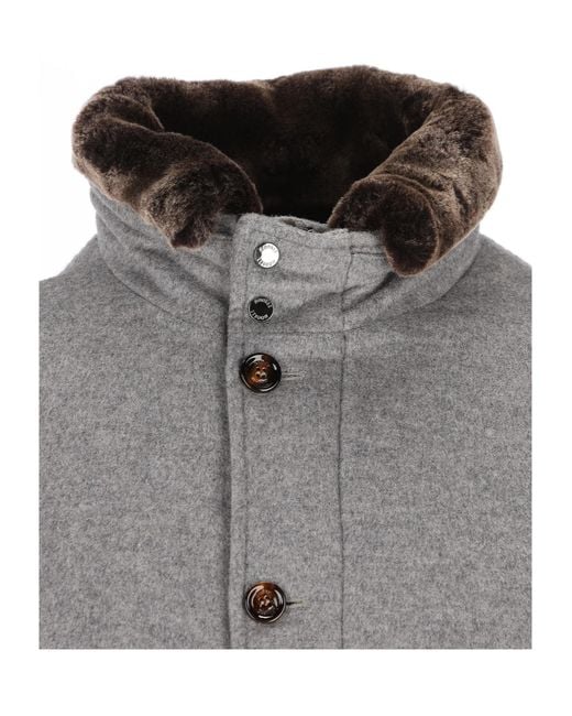 Moorer Gray Long-Sleeved Casual Jacket for men