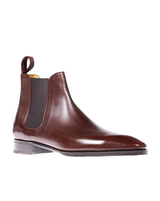 John Lobb Brown Logo Booties for men