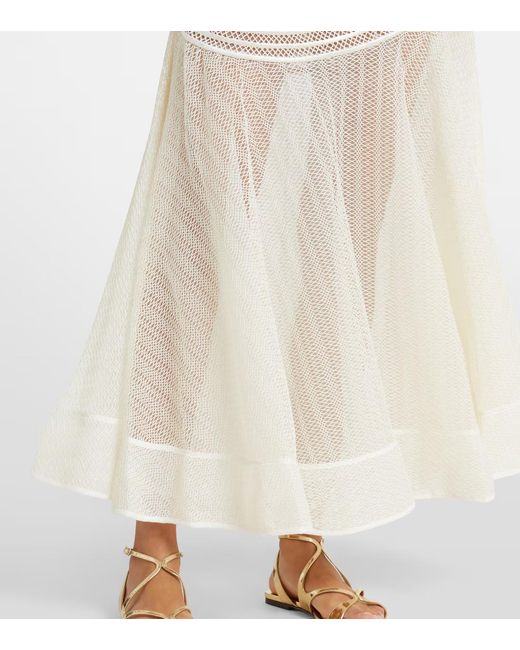 Jonathan Simkhai White Zakaria Mesh-Trimmed Maxi Dress