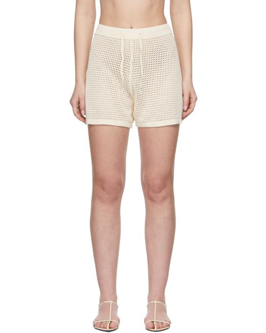 Nanushka Natural Crochet Drawstring Shorts