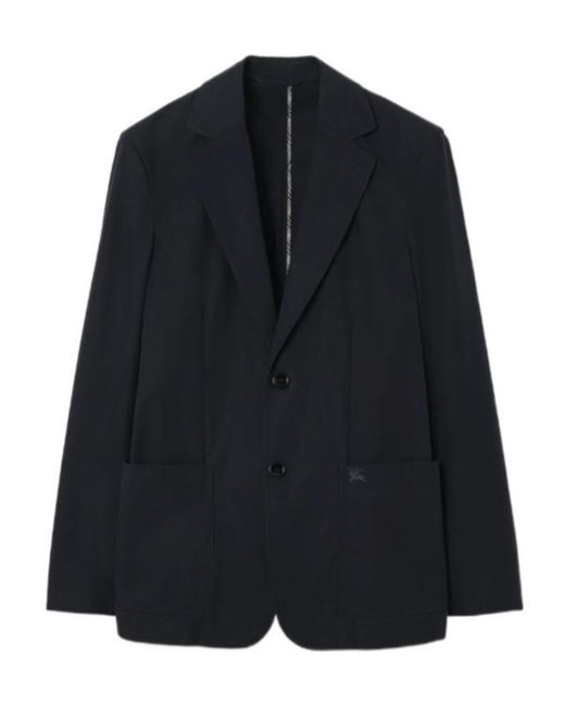 Burberry Blue Technical Cotton Tailored Jacket for men