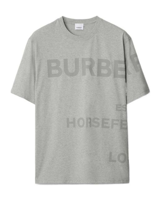 Burberry Gray Horseferry Print T-Shirt for men