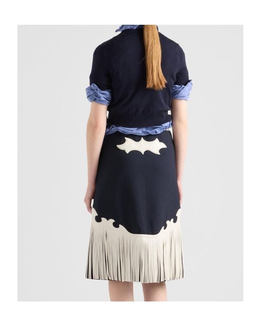 Prada Blue V-Neck Knitted Top