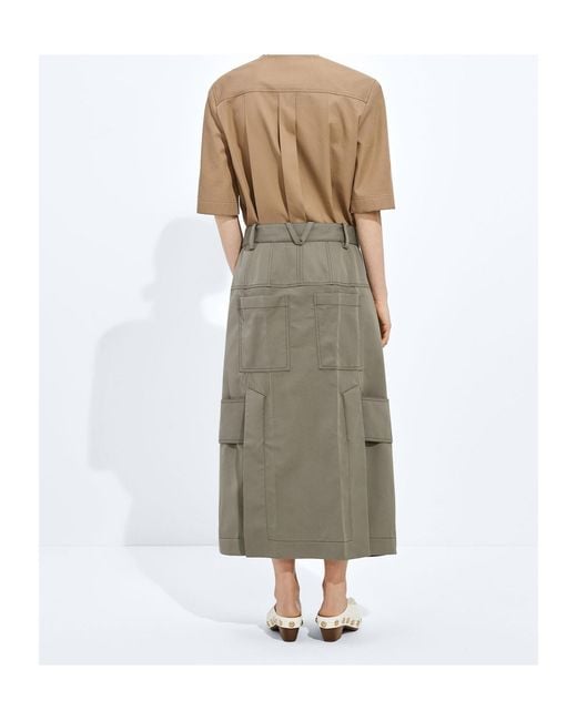 Bottega Veneta Natural Cotton And Silk Gabardine Skirt