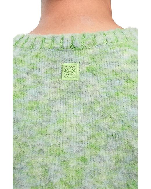 Loewe Green Long-Sleeved Crewneck Jumper for men
