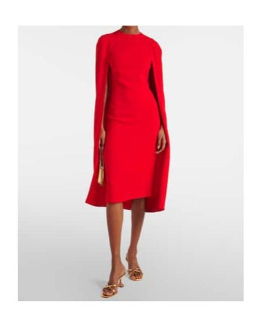 Stella McCartney Red Caped Midi Dress