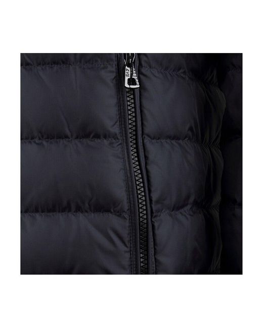 EA7 Blue Quilted Down Jacket for men