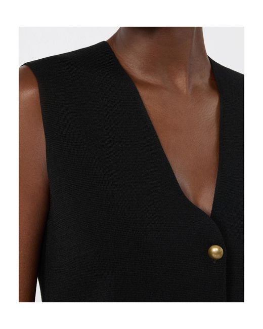 Max Mara Blue Viscose Crepe Yarn Gilet