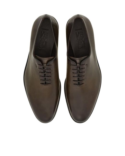 Ferragamo Brown Tramezza Plain Toe Oxford for men