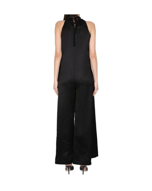 Alysi Black Sleeveless Round Neck Jumpsuit