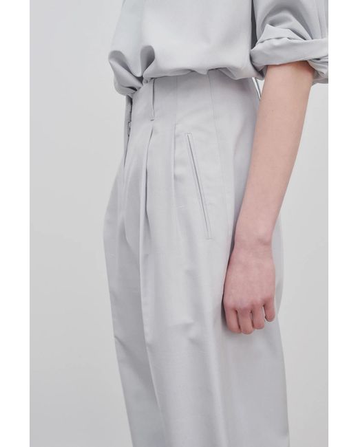 The Row White Gaugin High-Waist Casual Pants