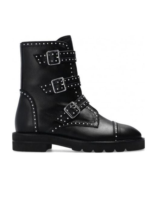 Stuart Weitzman Black Rivet Detail Short Boots