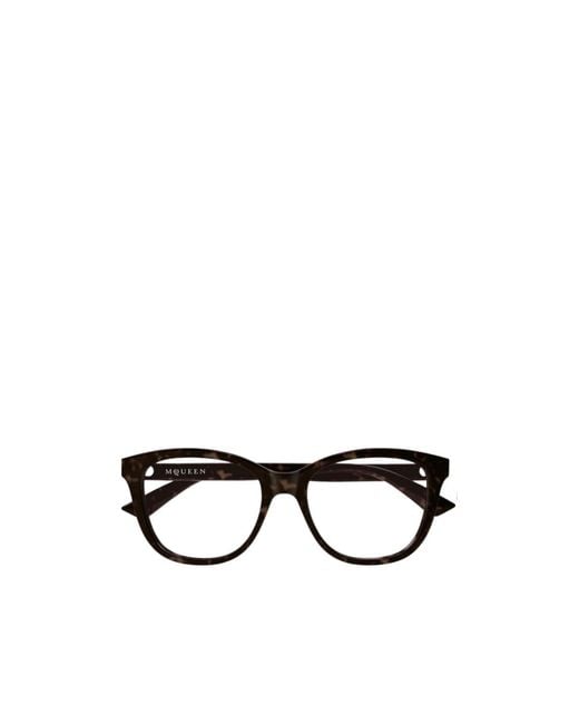 McQueen White Eyewear Square Frame Glasses