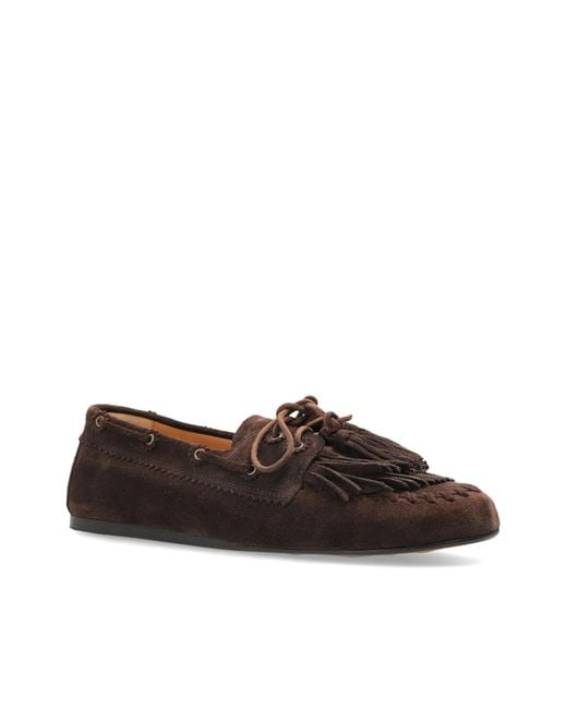 Isabel Marant Brown Lace-Up Loafers