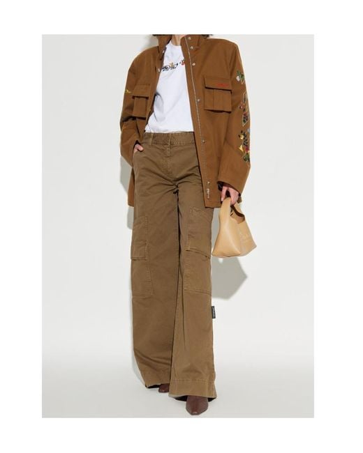 Off-White c/o Virgil Abloh Brown Wide Leg Cargo Trousers