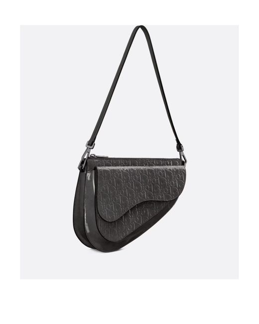 Dior Gray Boxy Saddle Bag for men