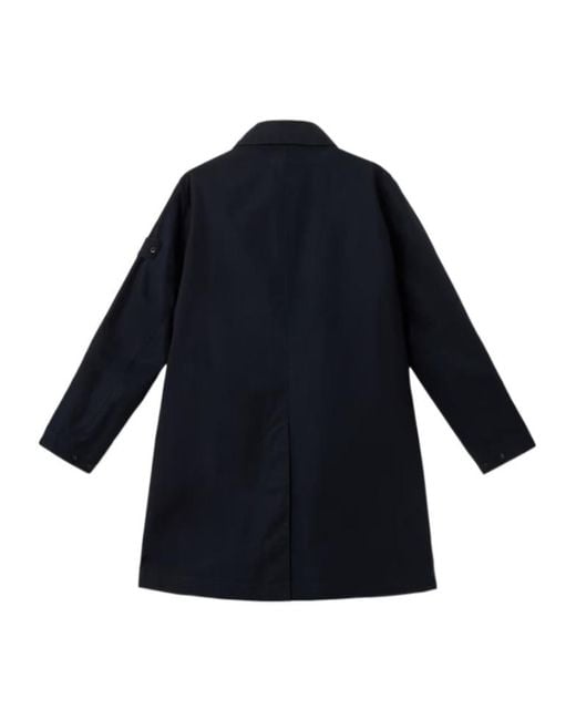 Stone Island Blue Cotton Coat for men