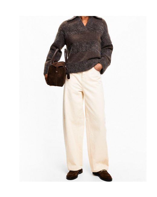 Joseph Brown Knitted Collared Pullover
