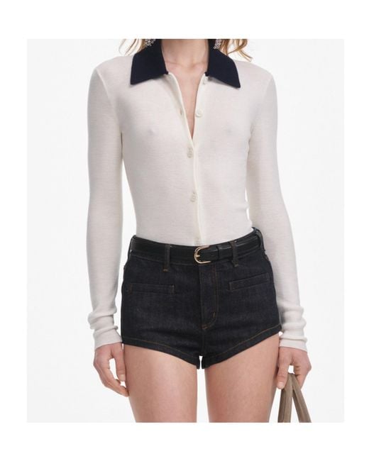 Self-Portrait White Buttoned Cardigan