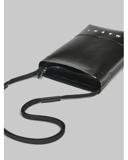Marni Black Logo-Printed Shoulder Bag for men