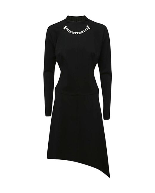 J.W. Anderson Black Chained Asymmetric-Hem Midi-Dress