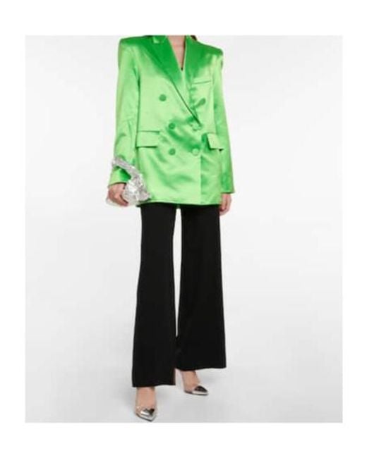 Alex Perry Green Carlton Cotton And Silk Satin Blazer