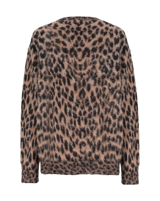 Laneus Brown Leopard Cardigan for men