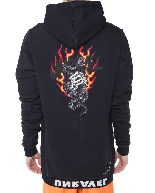 Unravel Project Blue Hooded Sweater for men