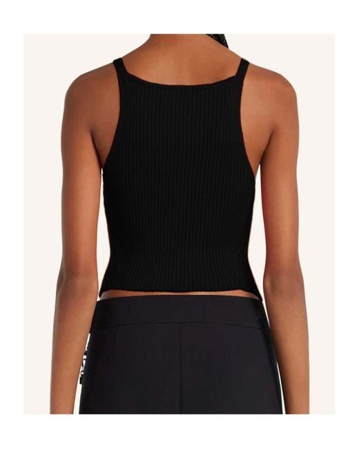 Courreges Black Sleeveless Tops