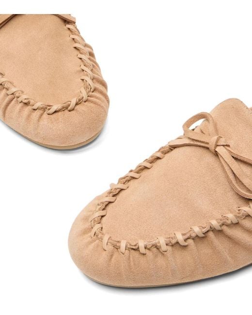 Stuart Weitzman Natural Britt Bow Loafer