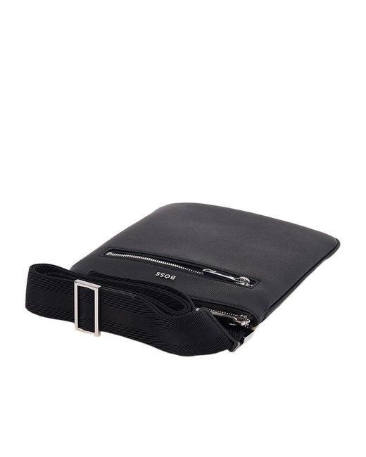 Boss Black Logo-Lettering Messenger Bag for men