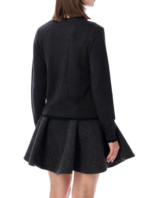 Ganni Black Crew Neck Long-Sleeved Knitwear