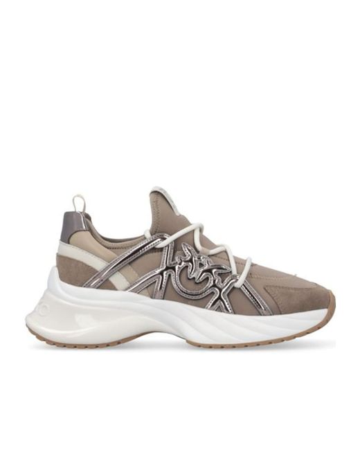 Pinko Gray Ariel 01 Lace-Up Sneakers